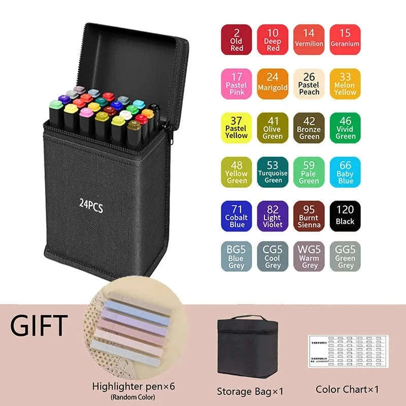 Dual Tip Alcohol Drawing Markers for Smooth Blending-262PCS