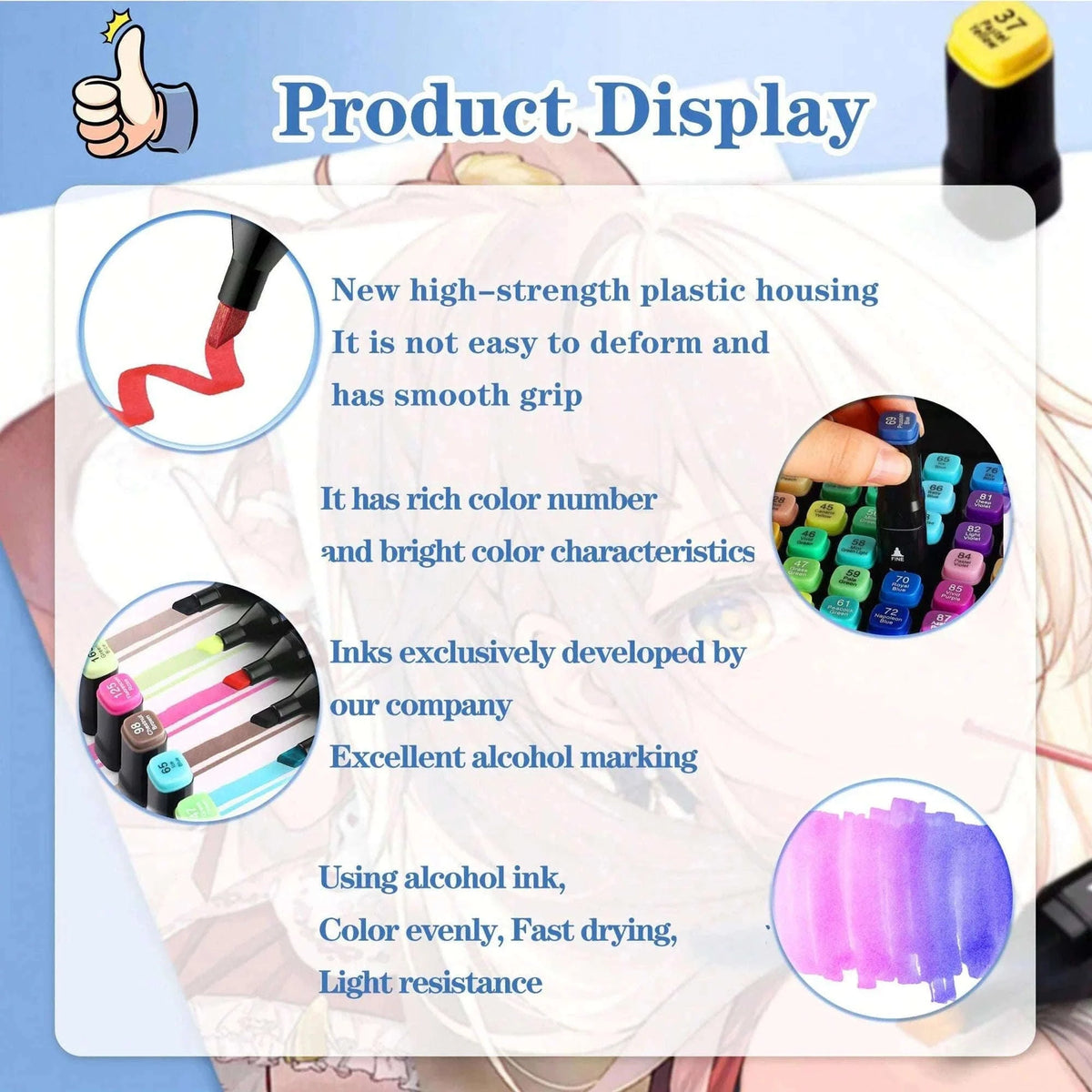Dual Tip Alcohol Drawing Markers for Smooth Blending-262PCS