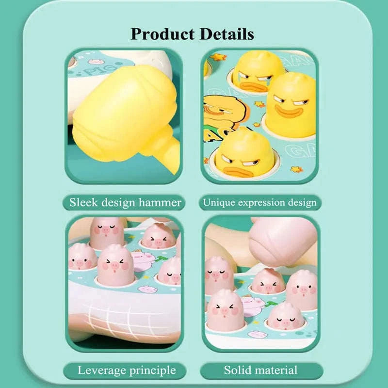 Duck/Frog/Pig Baby Montessori Animal Hammer Toy-frog no box