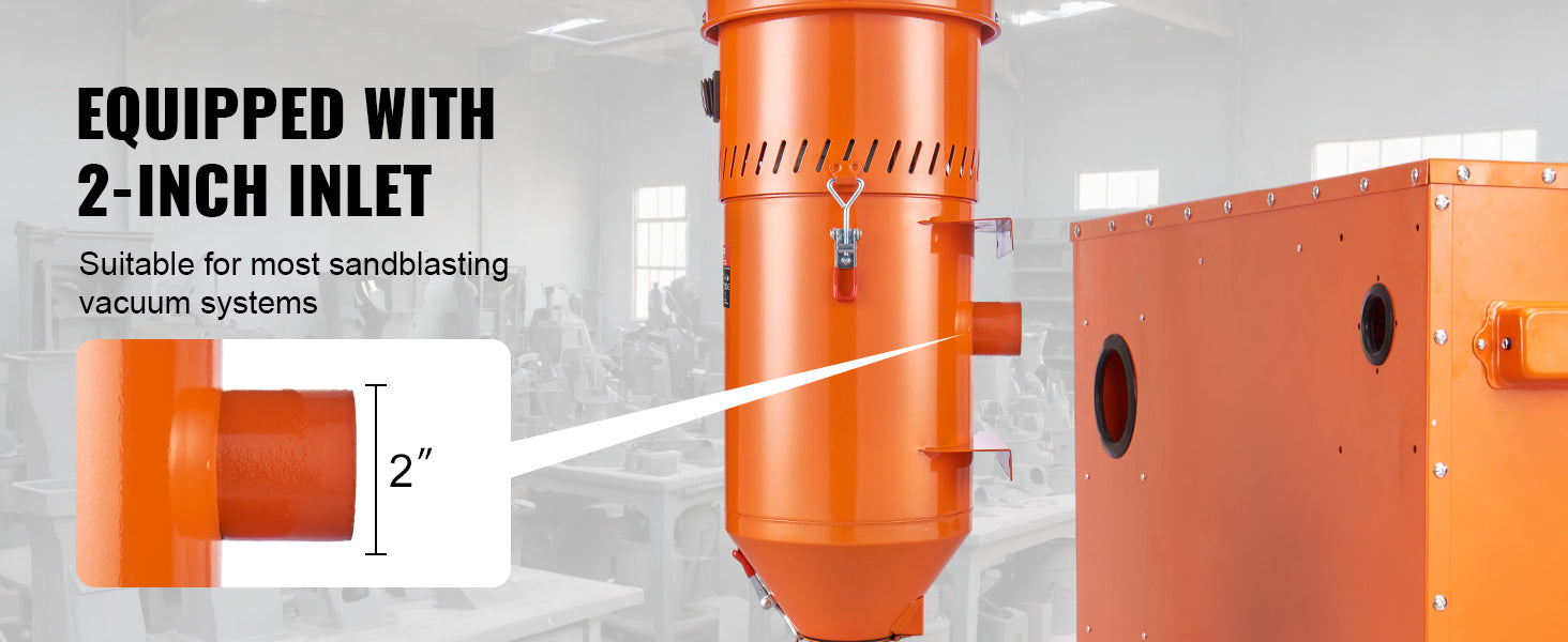 SucceBuy Dust Collection System 1.6-HP Dust Collector Media Reclaimer w/ 1.8 Gal Capacity-Universal Fit for Sandblaster Cabinets