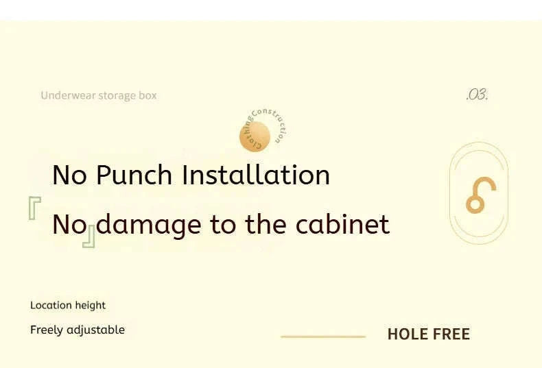 Dust-Proof Underwear Organizer with Push-Pull Drawer-Light Yellow / 6-10 Cells