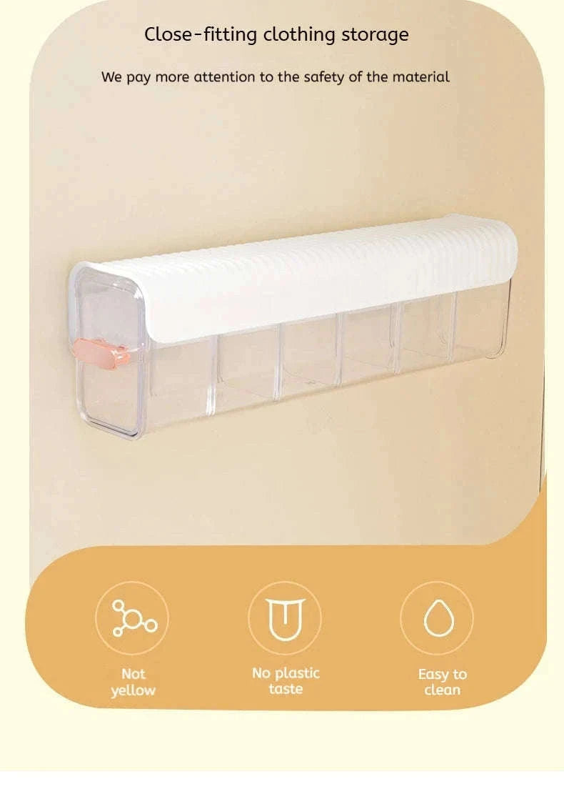 Dust-Proof Underwear Organizer with Push-Pull Drawer-Light Yellow / 6-10 Cells