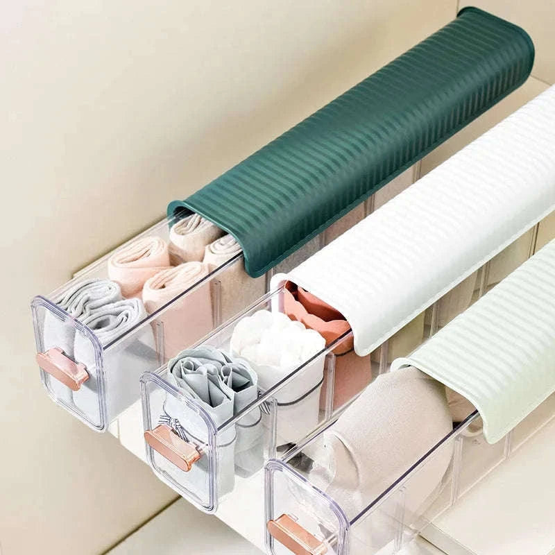 Dust-Proof Underwear Organizer with Push-Pull Drawer-Light Yellow / 6-10 Cells