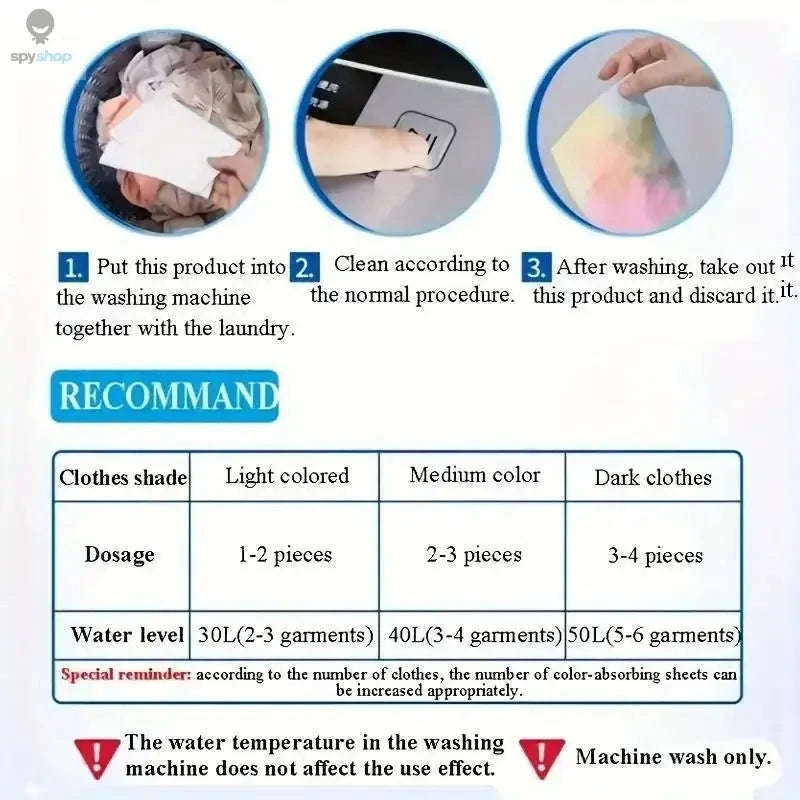 Dye-Resistant Laundry Cloth – Color Protection for Mixed Loads-50pcs
