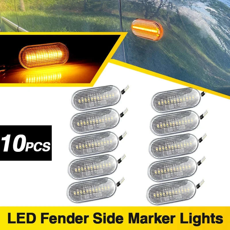Dynamic LED Side Marker Light Amber Turn Signal Replacement-2pcs Dynamic Smoked / China Mainland