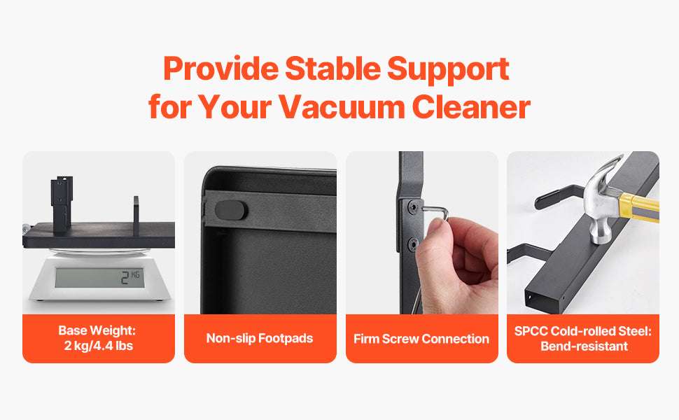 Dyson Vacuum Stand Organizer with 4 Hooks, No-Drill Storage Rack-Type B / United States