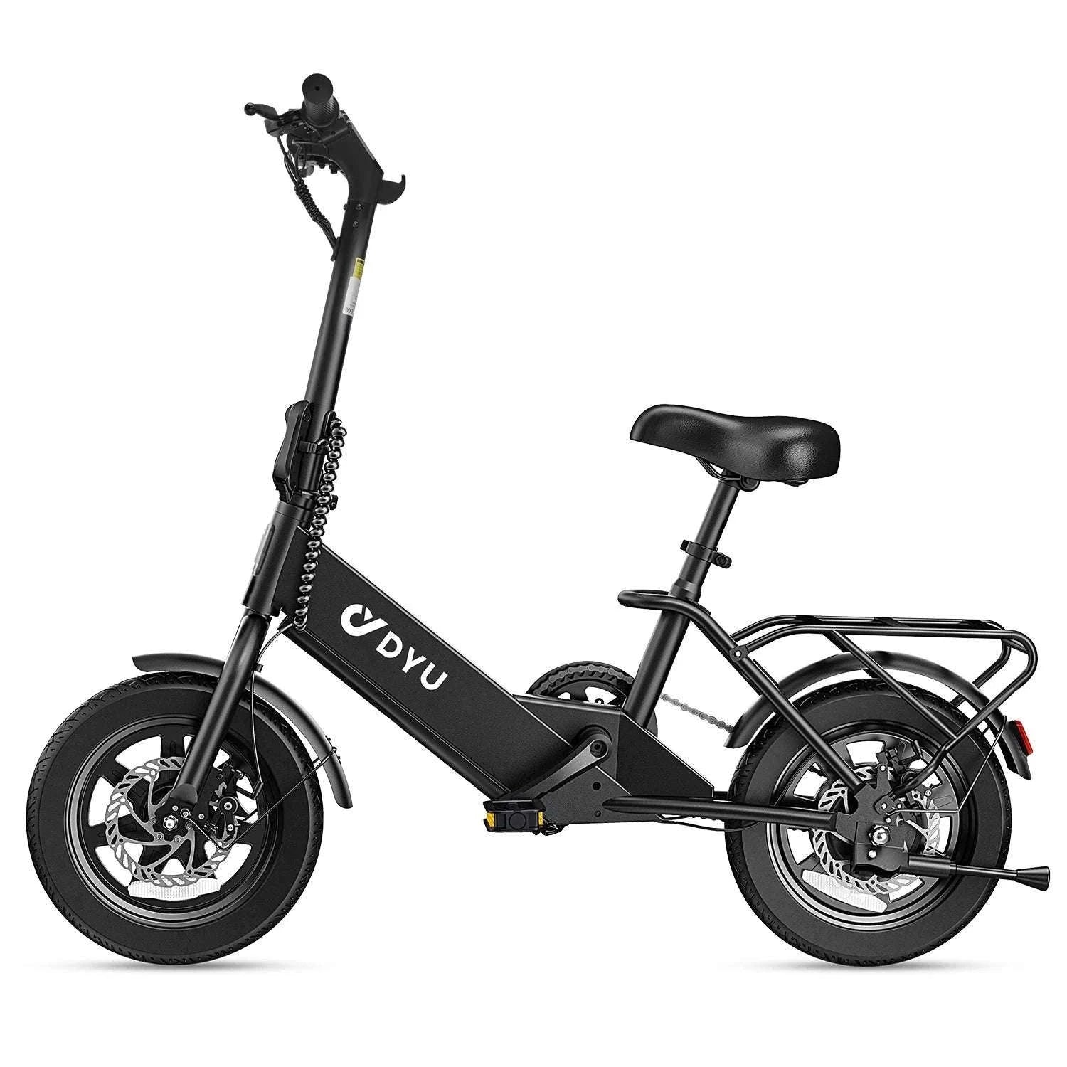 DYU C3 14" Folding Electric Bike 36V Lithium Battery Compact E-Bike-black / United States