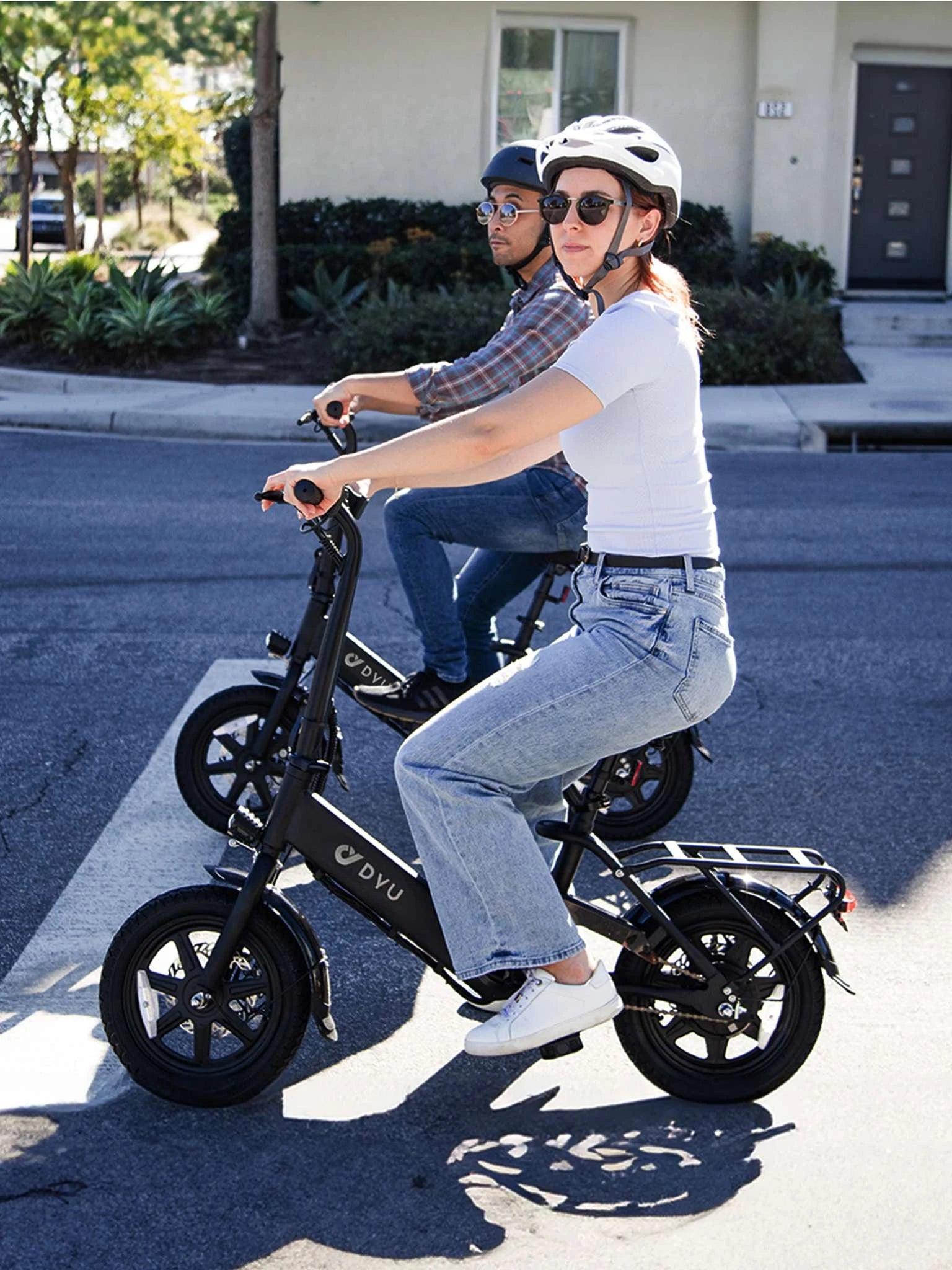 DYU C3 14" Folding Electric Bike 36V Lithium Battery Compact E-Bike-black / United States