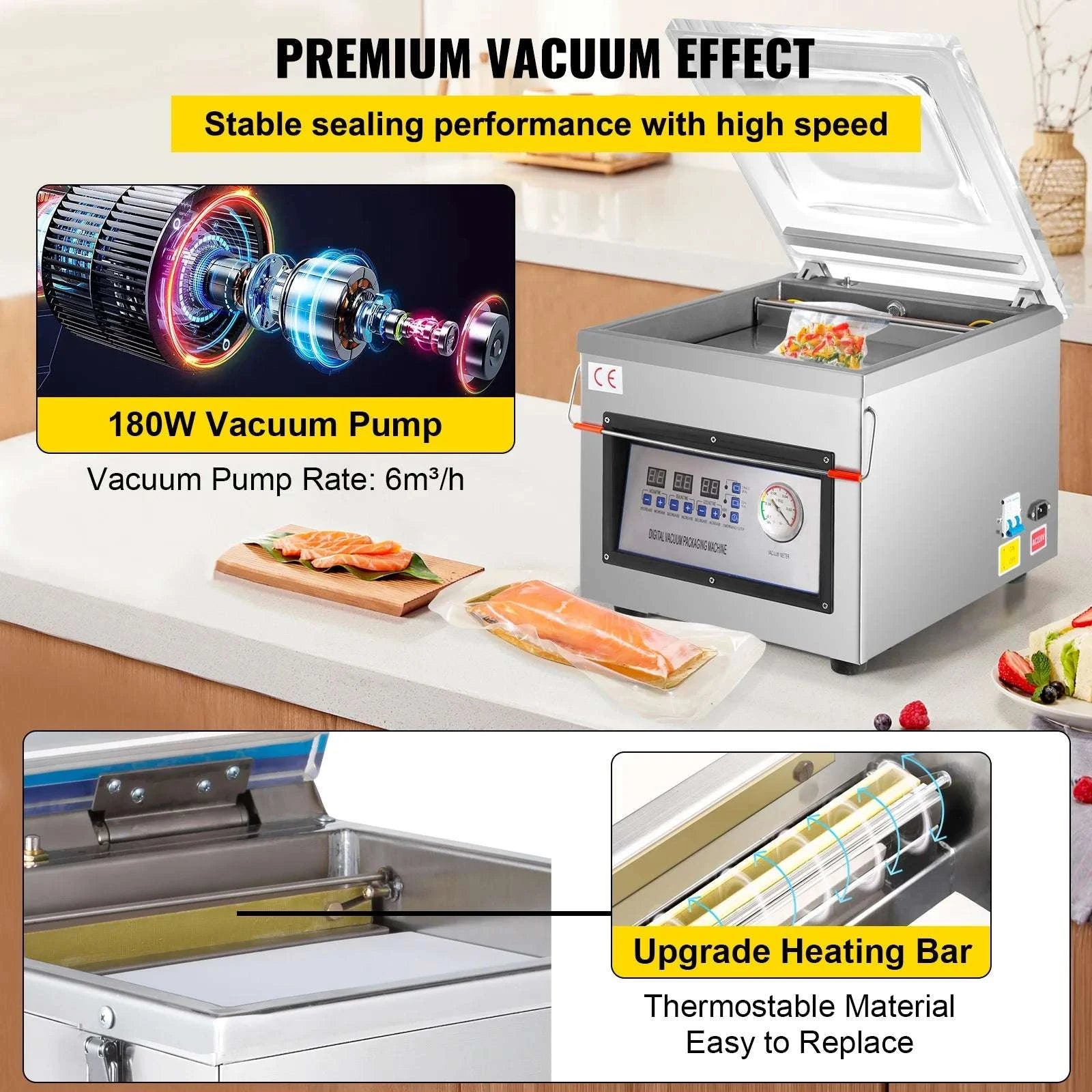 DZ-260C Chamber Vacuum Sealer 31cm Digital Food Packing Machine-DZ-260C / United States