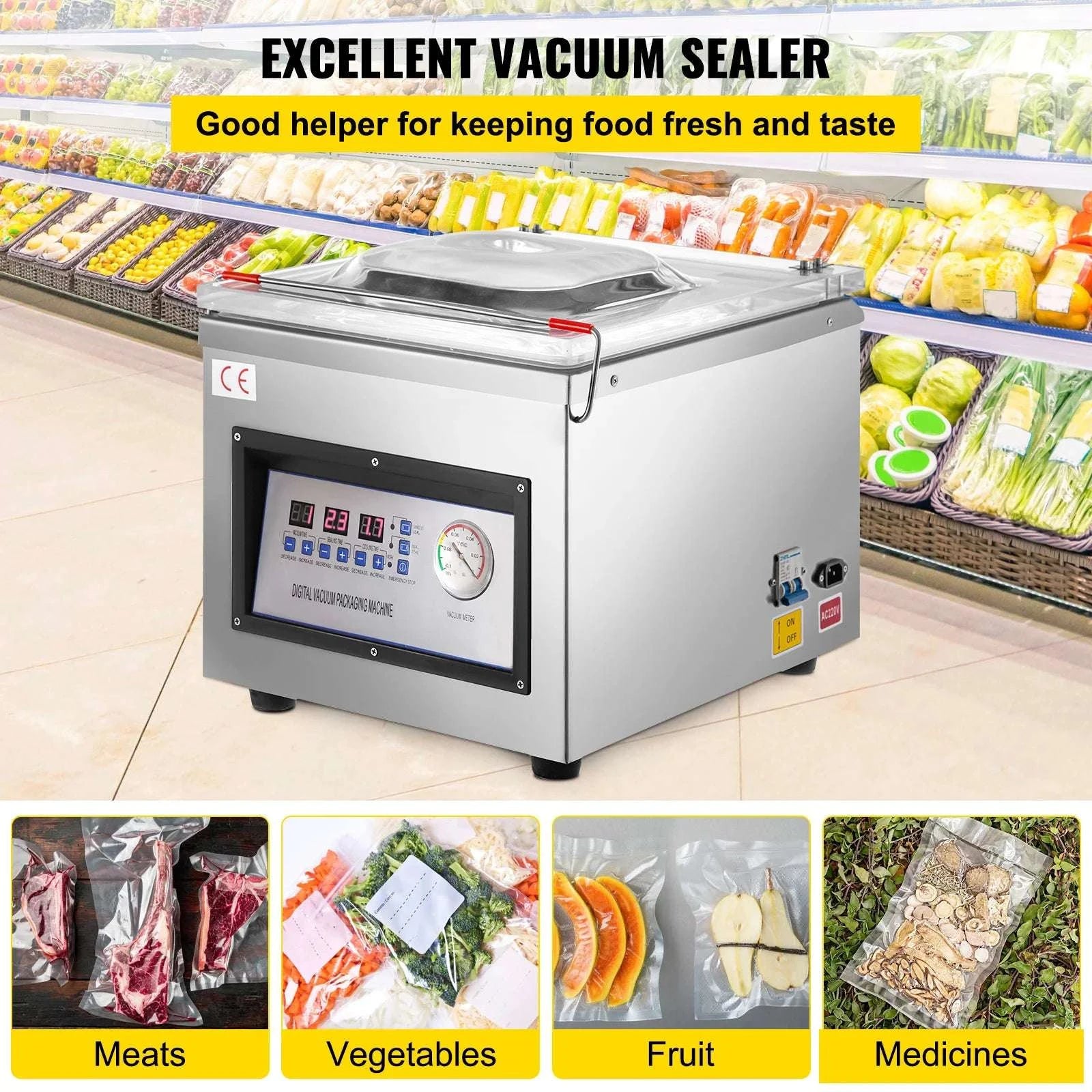 DZ-260C Chamber Vacuum Sealer 31cm Digital Food Packing Machine-DZ-260C / United States