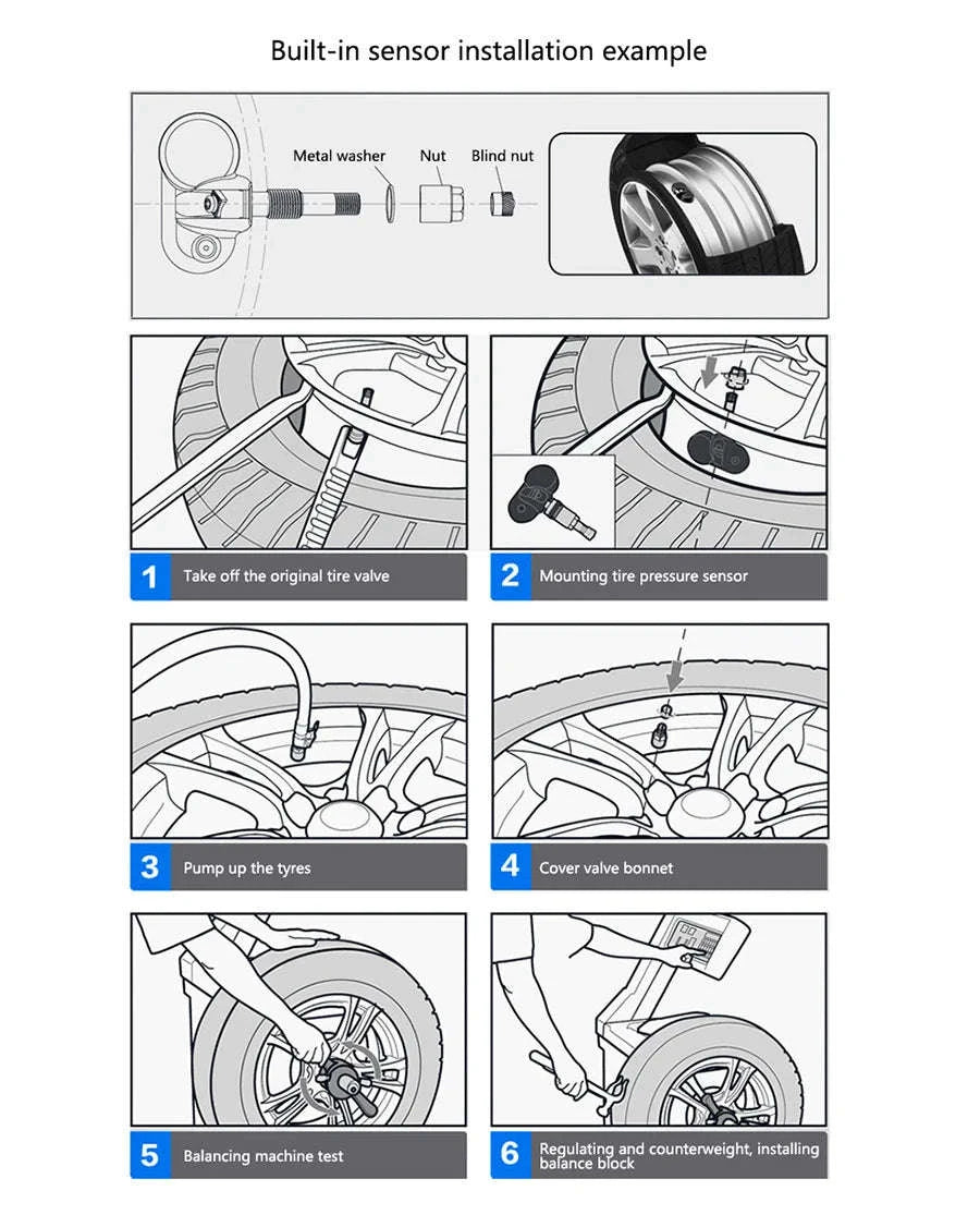 E-ACE Solar-Powered TPMS Tire Monitoring System-K02-internal sensor