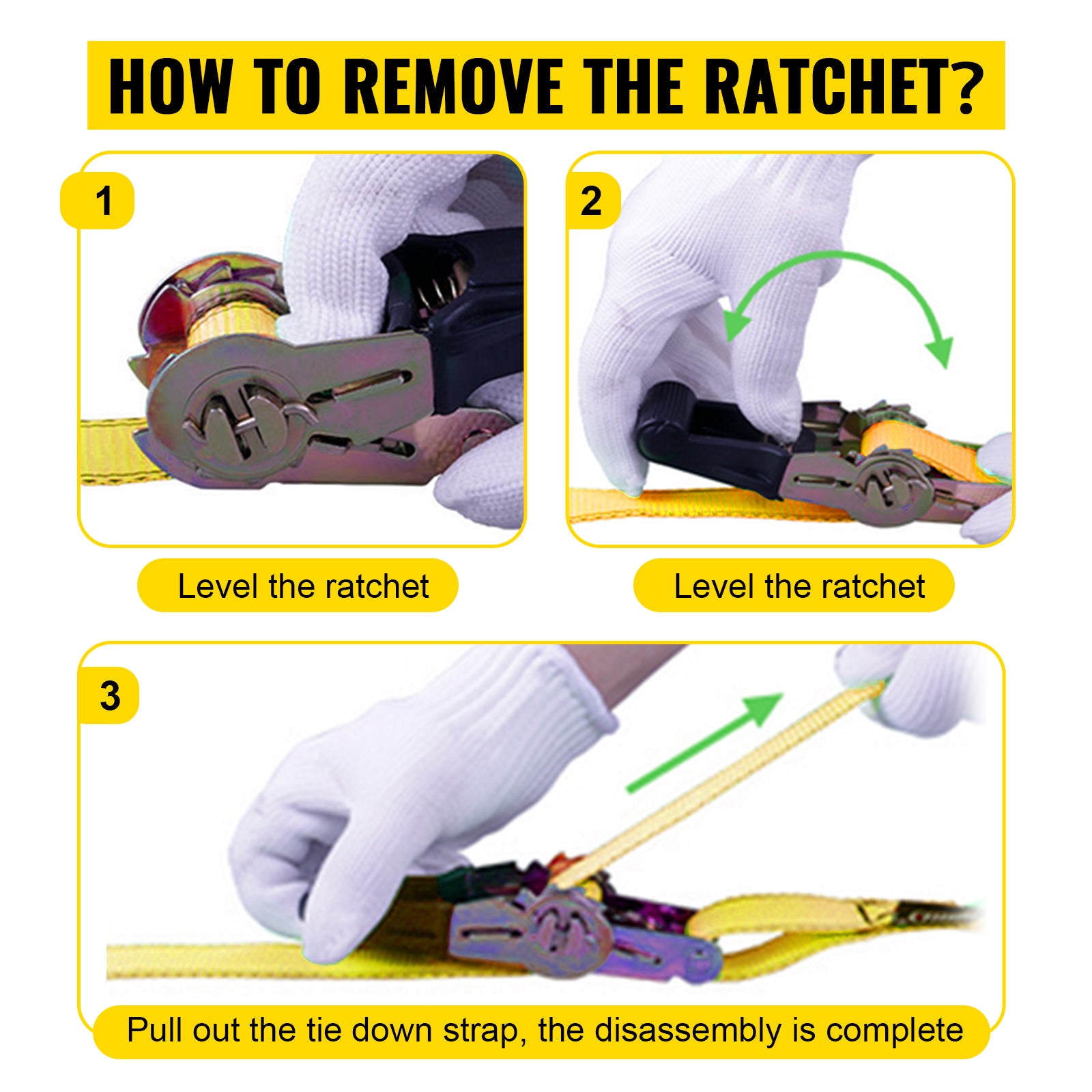 E-Track Ratchet Straps 2" Heavy-Duty Tie-Down Set 4,400 lbs Strength
