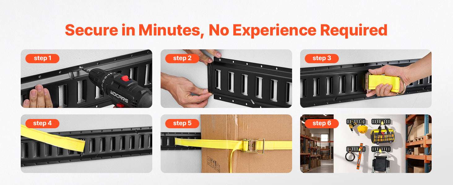 E-Track Tie-Down Rail Kit 4 Pack with Straps & Anchor Points-4 Pack / United States