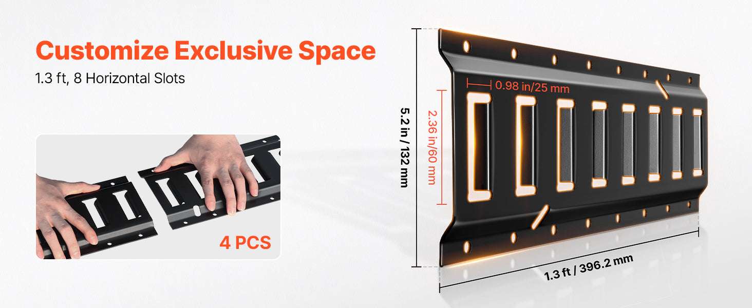 E-Track Tie-Down Rail Kit 4 Pack with Straps & Anchor Points-4 Pack / United States