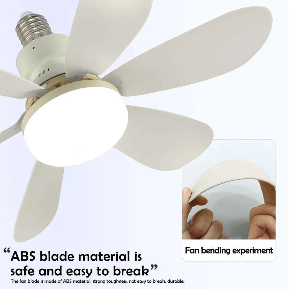 E27 Ceiling Fan Light with Remote Control-52cm Woodgrain