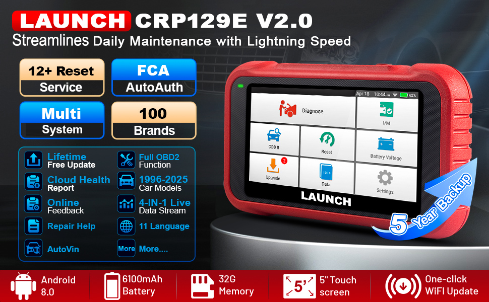 LAUNCH X431 CRP129E V2.0 OBD2 Diagnostic Scanner with 12 Resets