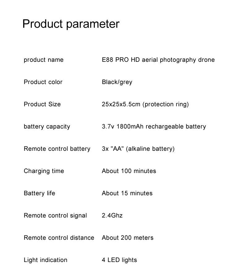 E88 Pro Drone with Dual Camera and Optical Flow-Gray-Two Camera