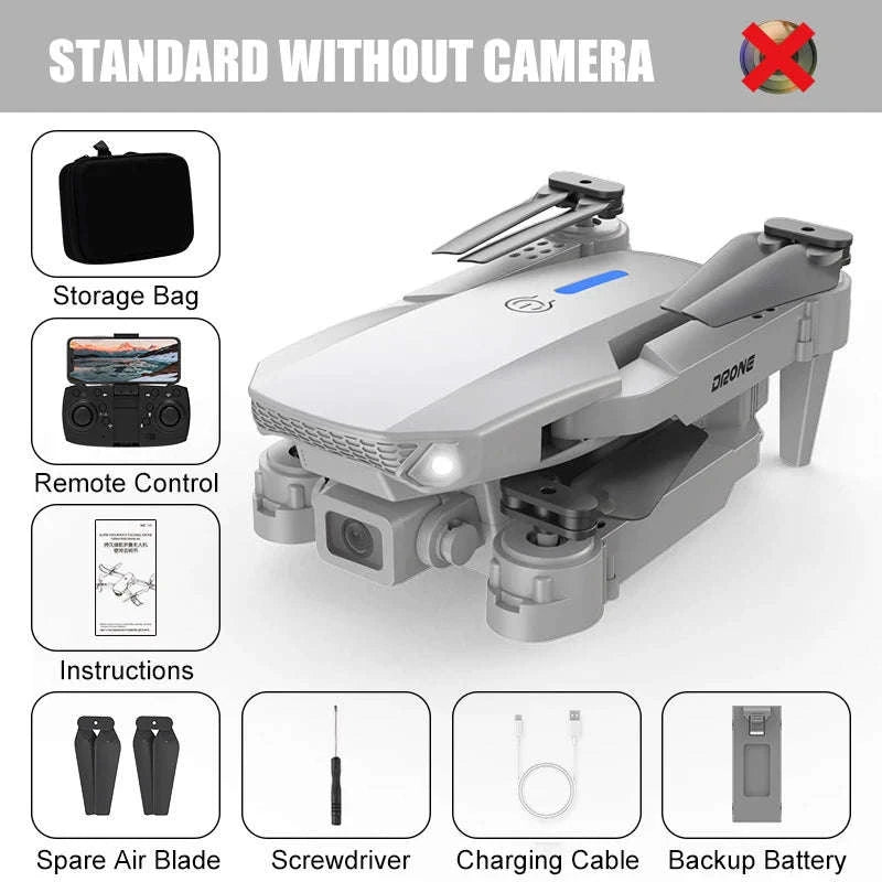 E88 Pro Drone with Dual Camera and Optical Flow-Gray-Two Camera