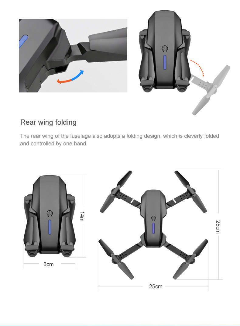 E88 Pro Drone with Dual Camera and Optical Flow-Gray-Two Camera