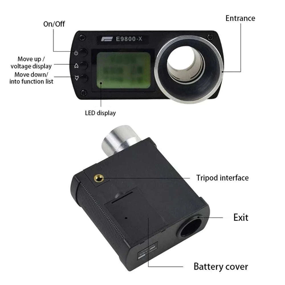 E9800-X Shooting Chronograph with LCD Display and Speed Measurement-Brown
