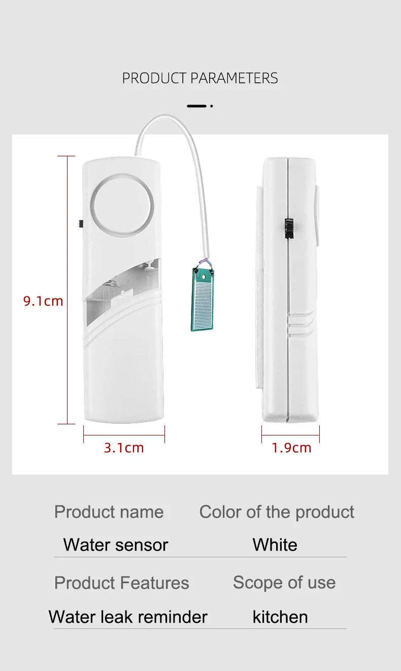 Earykong Water Leak Alarm – 90dB Flood & Overflow Sensor-Default Title