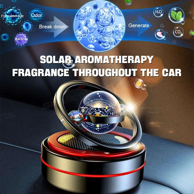 Eco-Friendly Solar Car Air Freshener with Automatic Rotation-Lemon