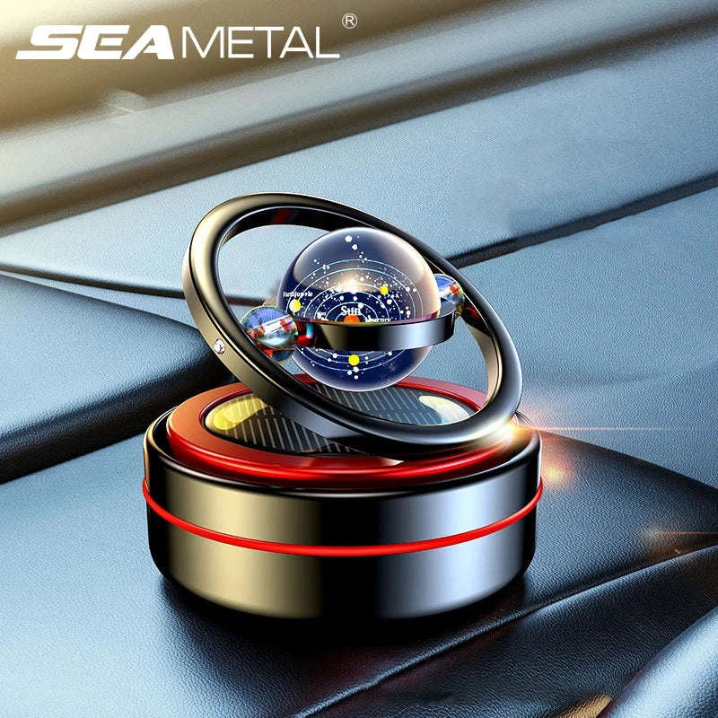 Eco-Friendly Solar Car Air Freshener with Automatic Rotation-Lemon