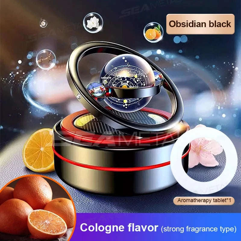 Eco-Friendly Solar Car Air Freshener with Automatic Rotation-Lemon