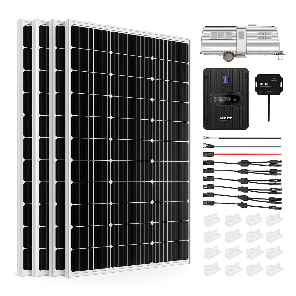 400W 12V Solar Panel Kit for Off-Grid Home, RV & Boat