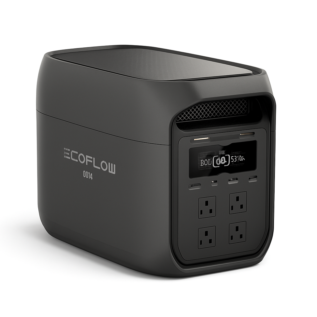 Estação de Energia Portátil ECOFLOW DELTA 3 MAX Preta, Saída X-Boost de 3400W, Carregamento Ultra-Rápido de 0-80% em 1,13 Horas