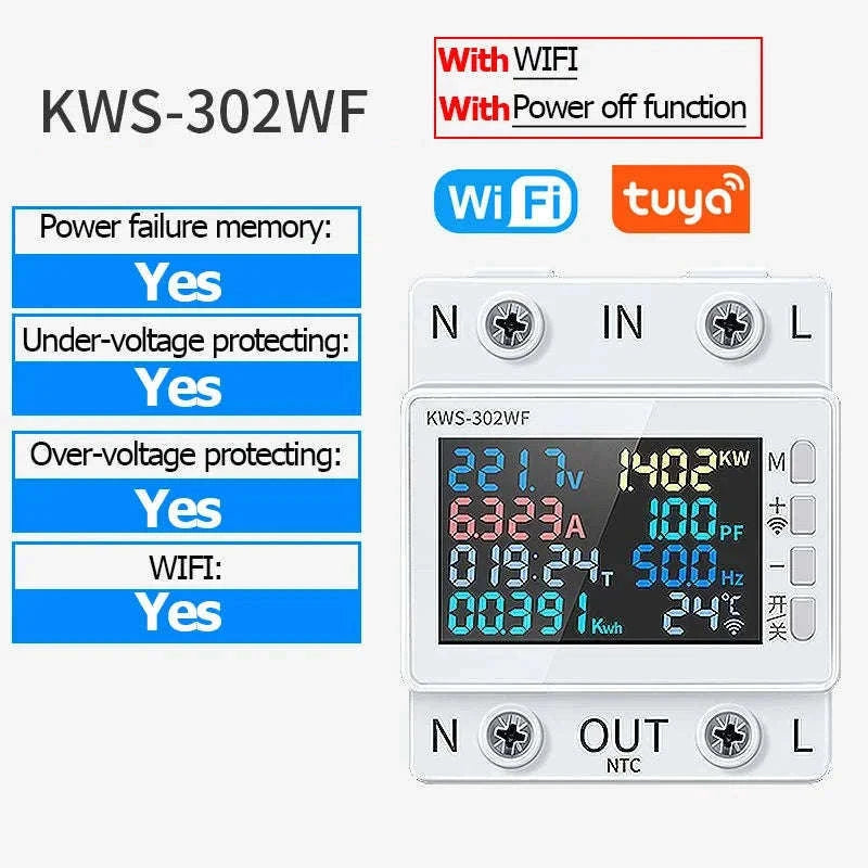 EcoSense 8-in-1 Smart Energy Meter for Home Monitoring-KWS-302L