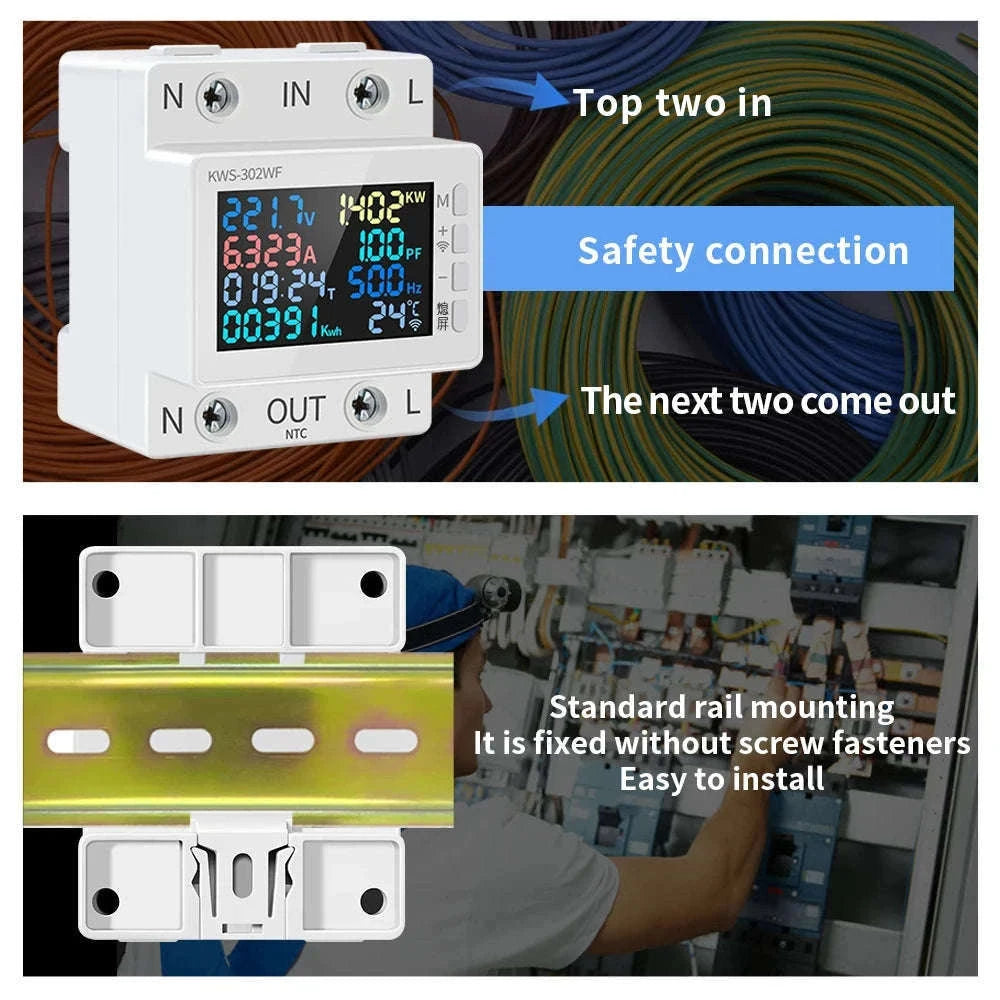EcoSense 8-in-1 Smart Energy Meter for Home Monitoring-KWS-302L