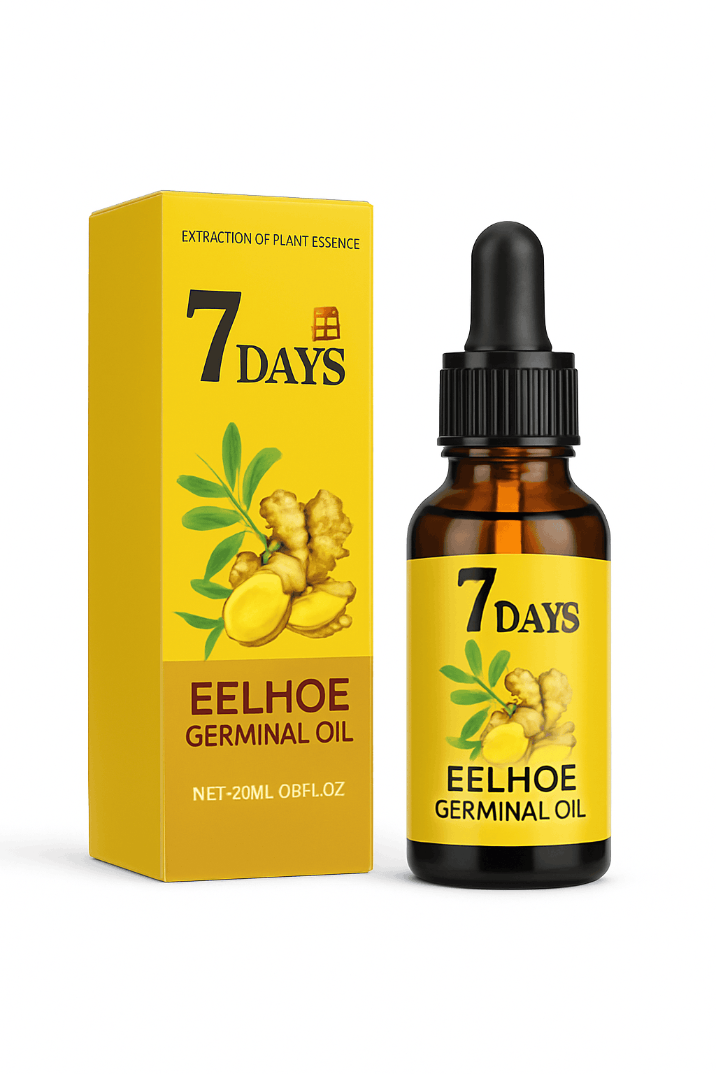 EELHOE 20ml Ginger Hair Growth Oil Strengthening Scalp Nourishing Hair Roots Anti Loss Fuller Care Hairs Essence for Women Men-1 Pc / United States
