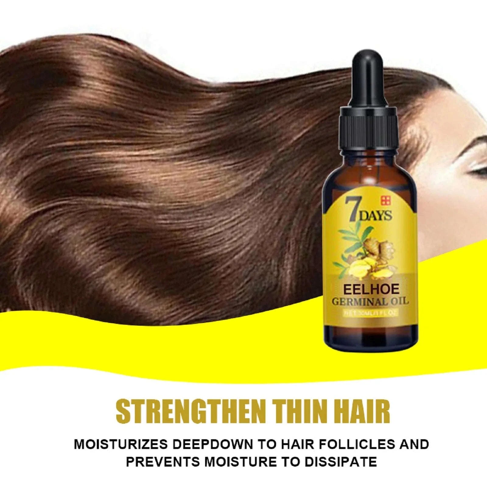 EELHOE 20ml Ginger Hair Growth Oil Strengthening Scalp Nourishing Hair Roots Anti Loss Fuller Care Hairs Essence for Women Men-1 Pc / United States