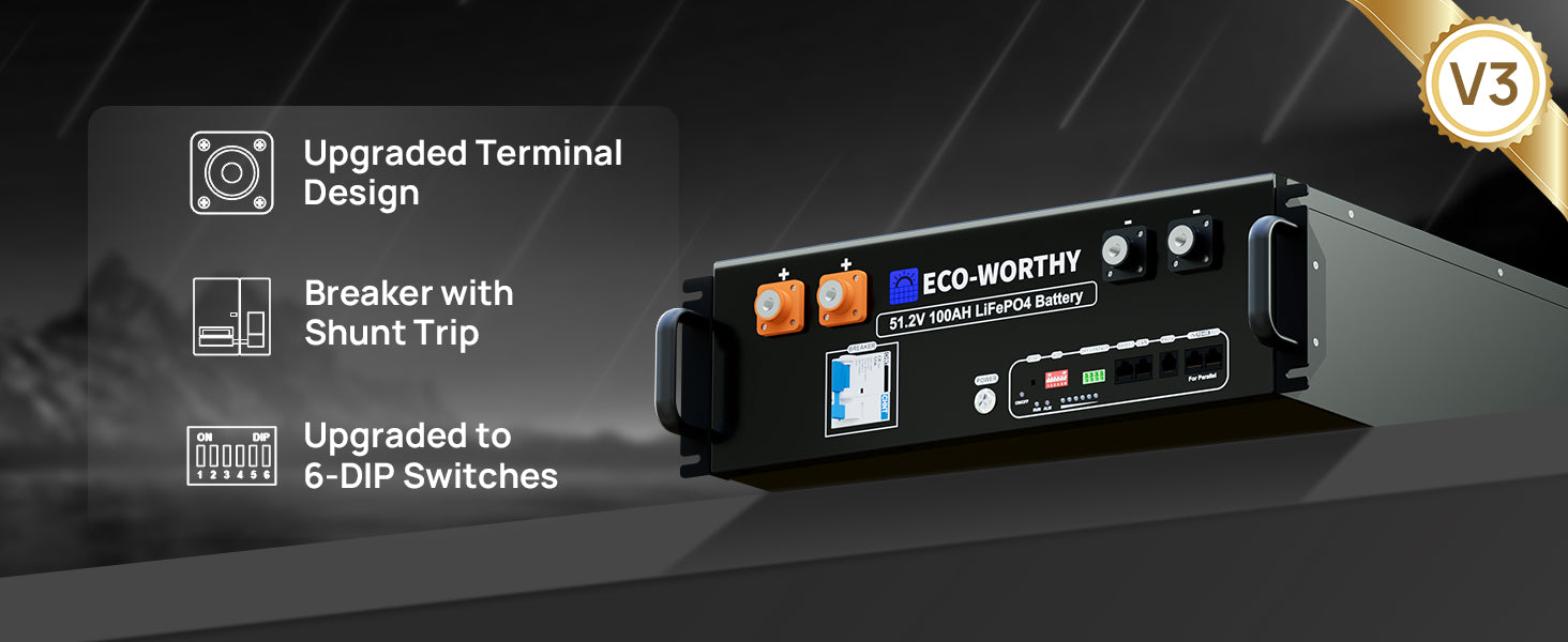 48V 100Ah LiFePO4 baterie pro serverový stojan 5,12 kWh s Bluetooth