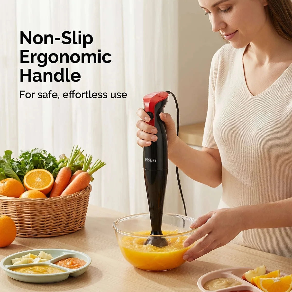 Effortless Immersion Hand Blender for Smoothies, Soups, and Purees-black / United States