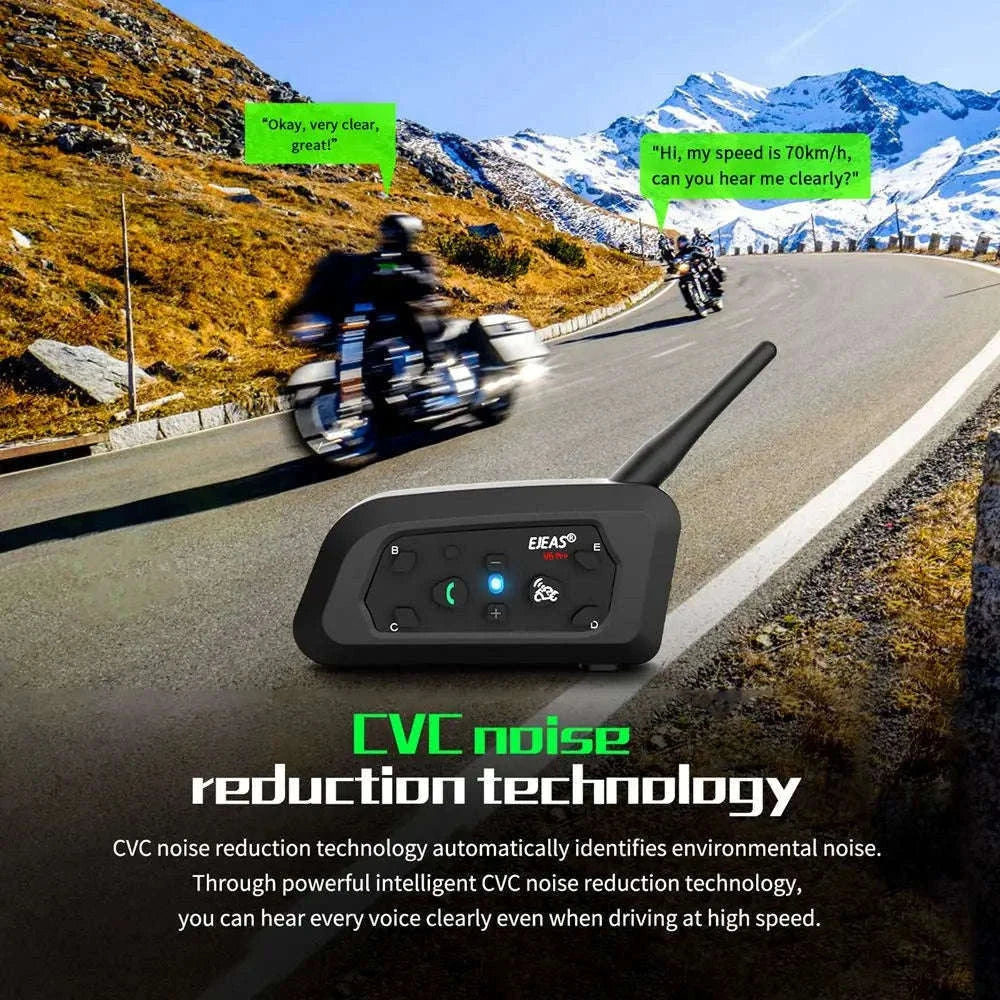 EJEAS V6 Pro+ Motorcycle Helmet Bluetooth Intercom-2PCS with 1 EUC / spain
