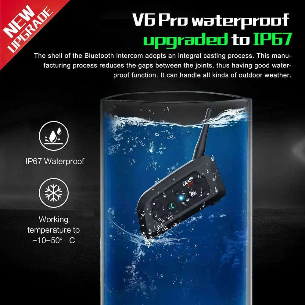 EJEAS V6 Pro+ Motorcycle Helmet Bluetooth Intercom-2PCS with 1 EUC / spain