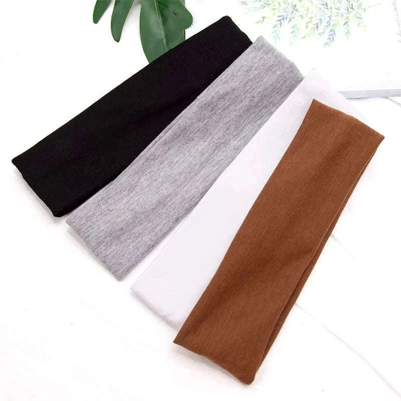 Elastic Cotton HairBand for Secure, Comfortable All-Day Hold-Light Grey