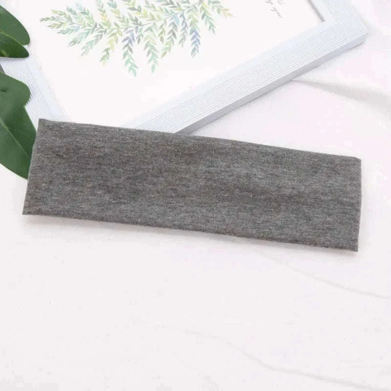 Elastic Cotton HairBand for Secure, Comfortable All-Day Hold-Light Grey