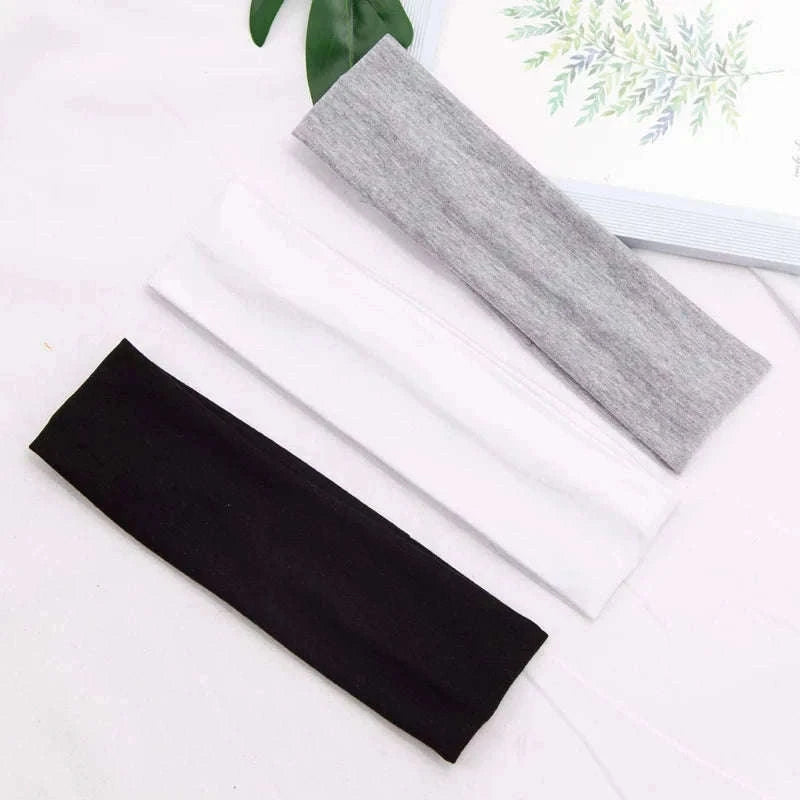 Elastic Cotton HairBand for Secure, Comfortable All-Day Hold-Light Grey