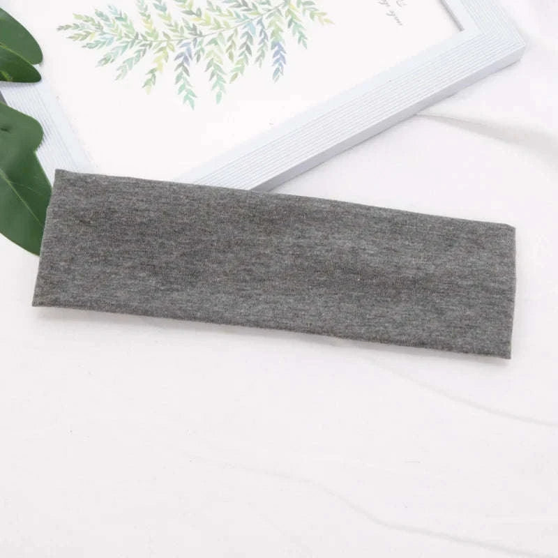 Elastic Cotton HairBand-Light Grey