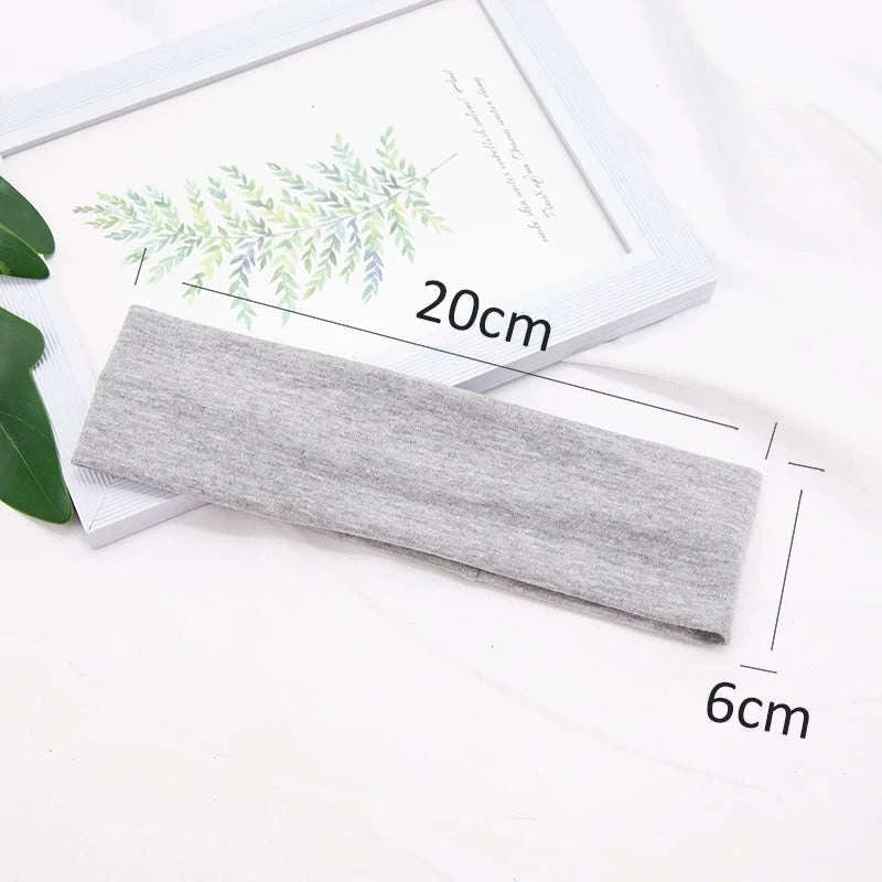 Elastic Cotton HairBand-Light Grey