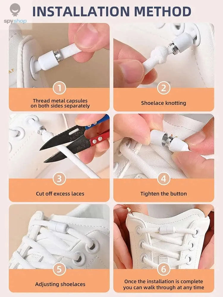 Elastic No Tie Shoelaces – Effortless Fit for Kids and Adults-16 Pairs White / 100cm