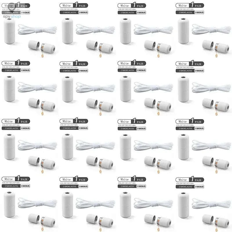 Elastic No Tie Shoelaces – Effortless Fit for Kids and Adults-16 Pairs White / 100cm