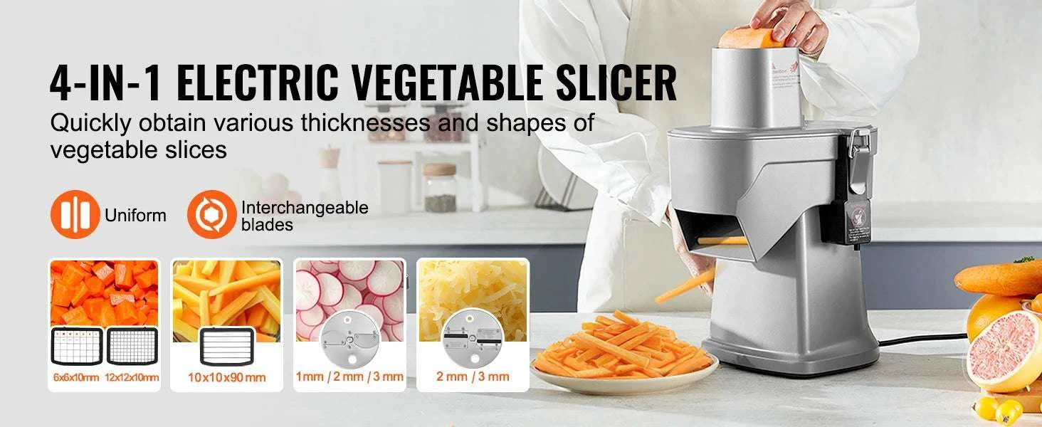 Electric 4-in-1 Vegetable Slicer for Fast Slicing, Dicing & Shredding-Vegetable Slicer / United States