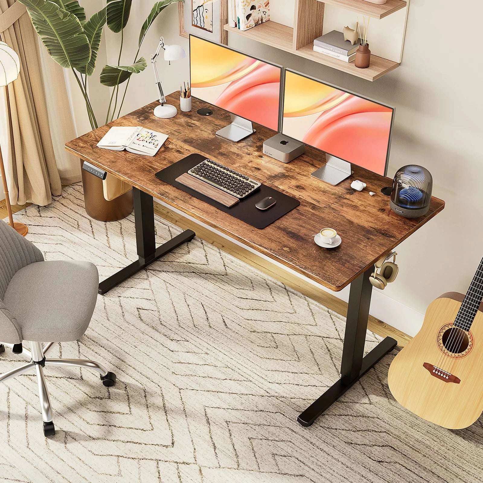 Electric Adjustable Standing Desk with Memory Height Control-48IN Rust / United States