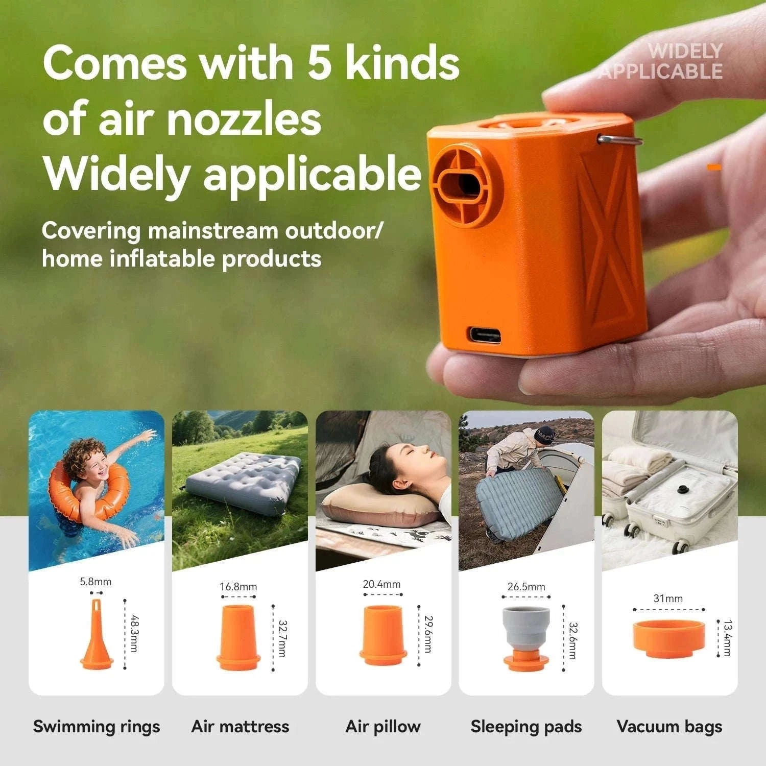 Electric Air Pump for Inflatable Mattresses, Pillows and More-600153-1