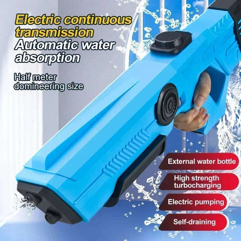 Electric Automatic Water Gun Toy for Fast Outdoor Water Battles-WHITE