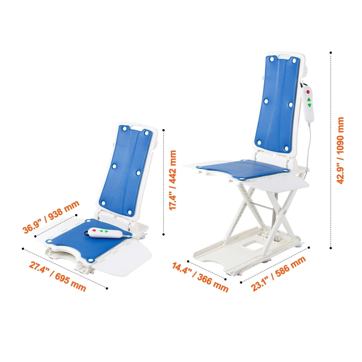 Electric Bathtub Lift Chair for Seniors, Height Adjustable, 310 lbs Capacity-310lbs / Germany